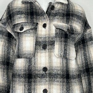 Bagatelle Collection Jacket Plaid Shacket Shirt Women's Small Oversized